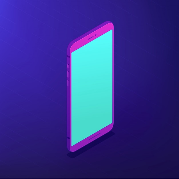 Isometric smartphone. 3d illustration.