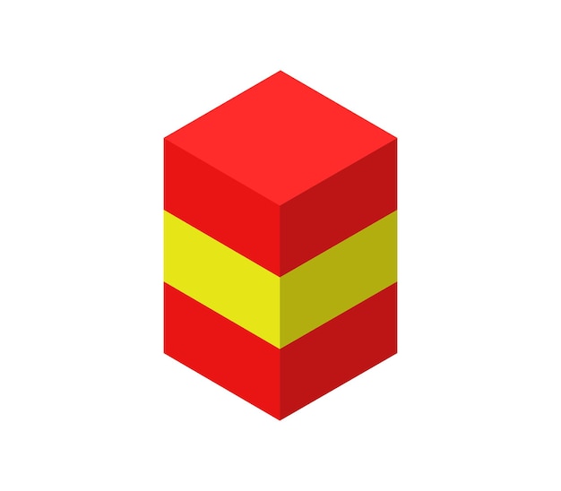 Isometric Spain flag