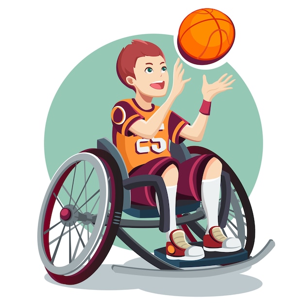 Isometric. Sport for Children with disabled activity. Child.  illustration