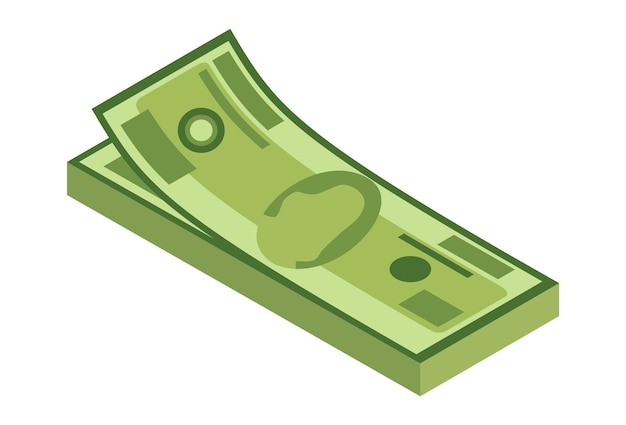 isometric stack of money. currency or cash icon. bundle of banknotes. stack of cash symbol