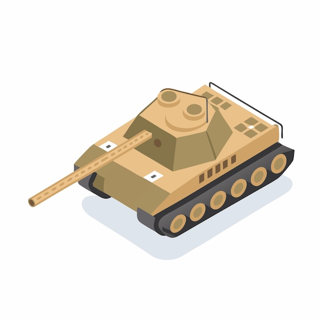 Vector isometric tank on a isolated white background 10