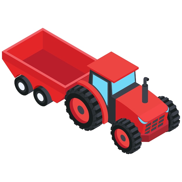 Vector isometric tractor with trailer