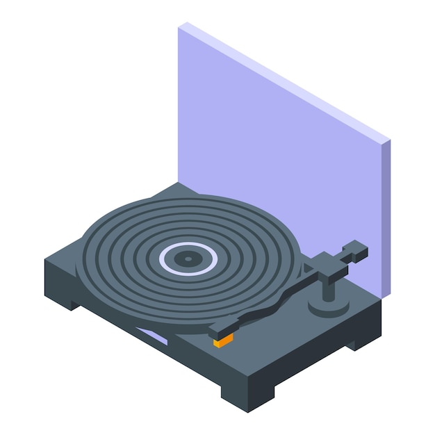 Isometric vector of modern turntable