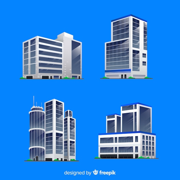 Isometric view of modern office buildings