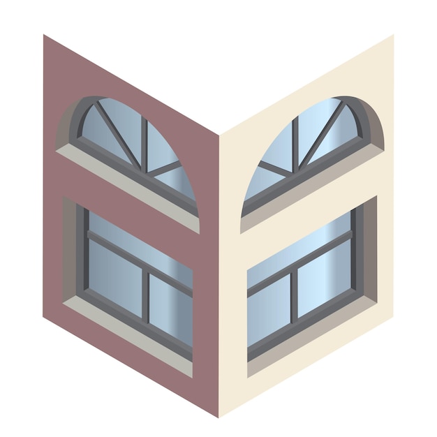 Isometric Window with Both Left and Right Sides