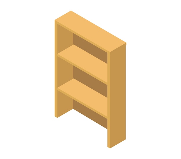 Isometric wood shelf