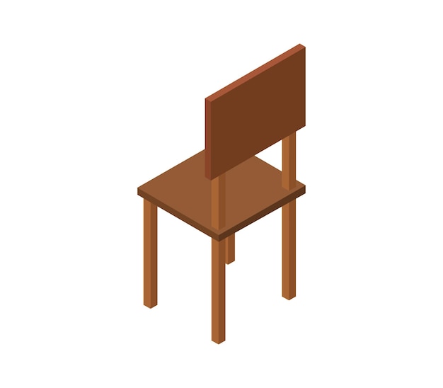 Isometric wooden chair