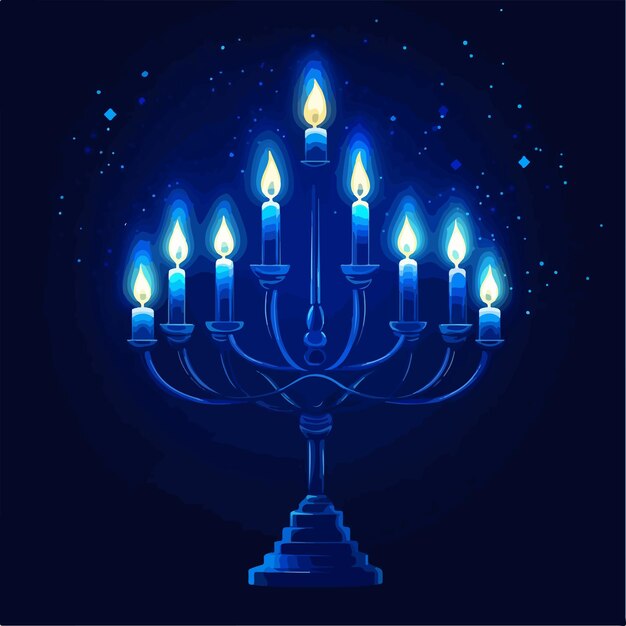 Vector israel festival of light celebration with happy hanukkah theme