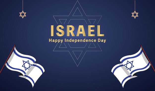 Israel Independence Day Vector Illustration with Flag and David Star Design