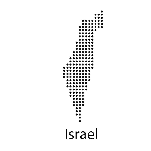 Israel - solid black silhouette map of country area. Simple flat vector illustration. vector illustration