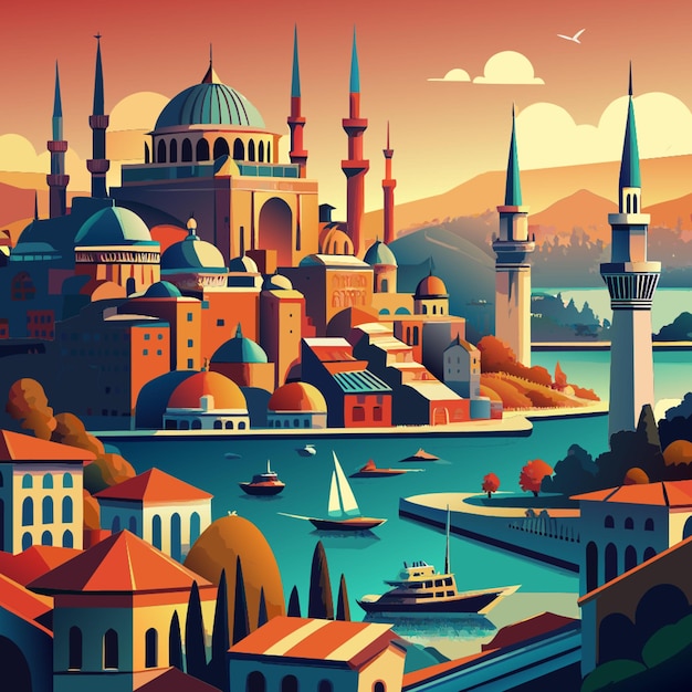 istanbul vector illustration flat 2