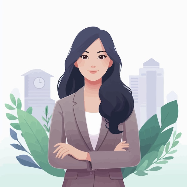 a IT Manager business woman in flat design