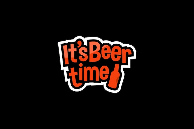 it's beer time party template vector elements