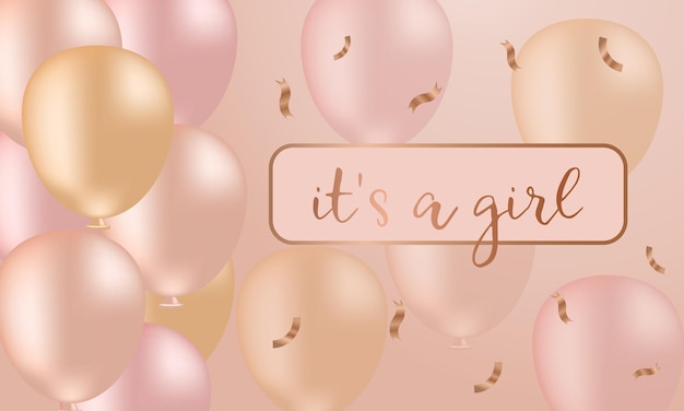 it's a girl card with pink balloons