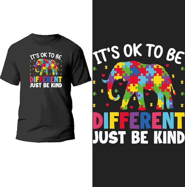 it's ok to be different just be kind t shirt design.