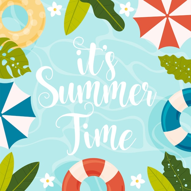 It's Summer time card Vector illustration