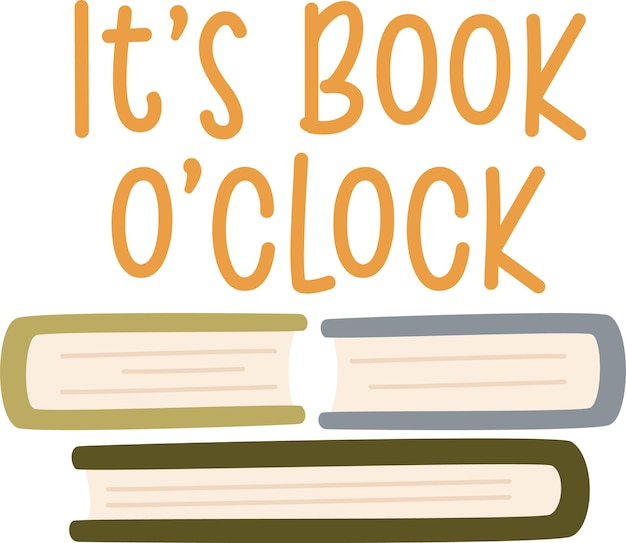 It39s Book O39clock Lettering Sticker