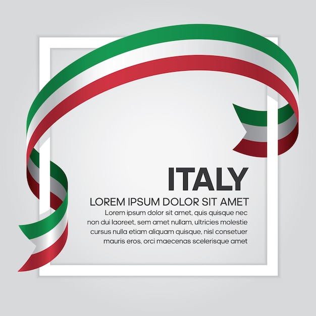 Italia ribbon flag, vector illustration on a white background