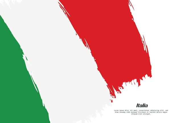 Italian flag brush concept Flag of Italian grunge style banner background