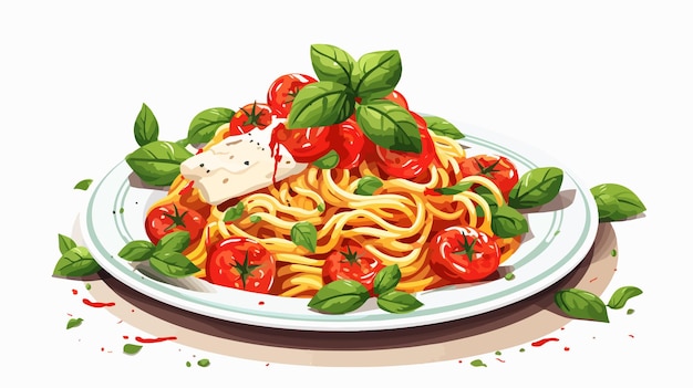 Vector italian flag with delicious food menu flat vector