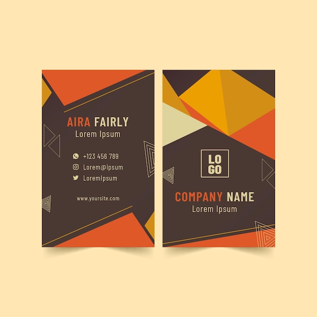 Italian food double-sided business card