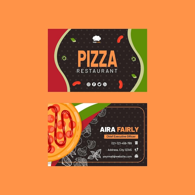 Italian food horizontal business card