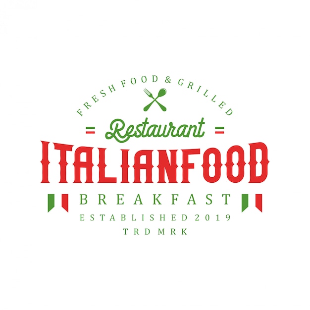 Vector italian food logo for restaurant