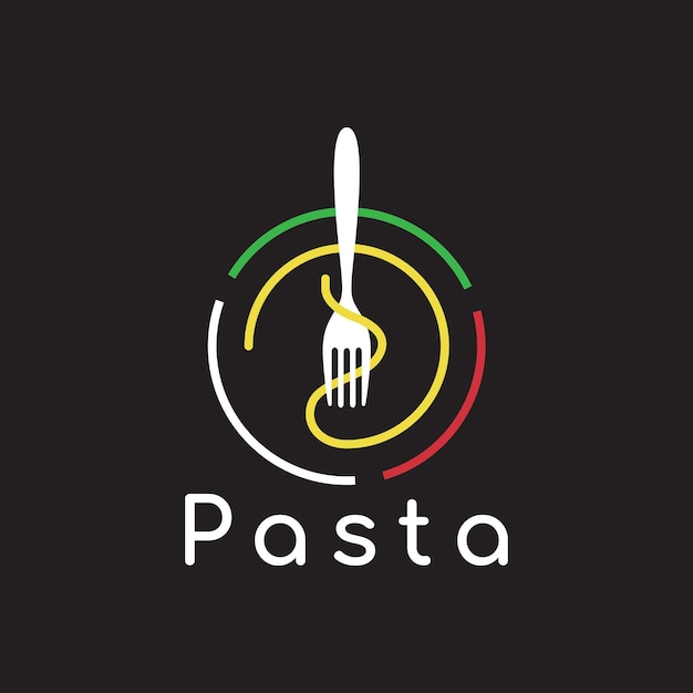 Vector italian food pasta logo restaurant modern minimalist vector graphic