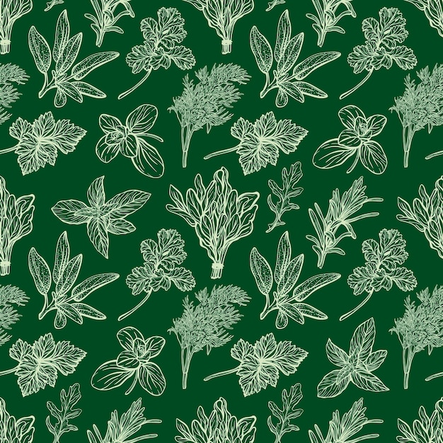 Italian herbs pattern Provencal herbs pattern