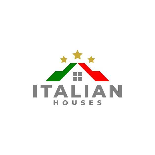 Italian house logo for real estate business company.