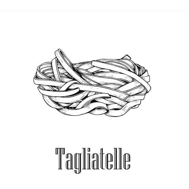 Italian pasta Tagliatelle.