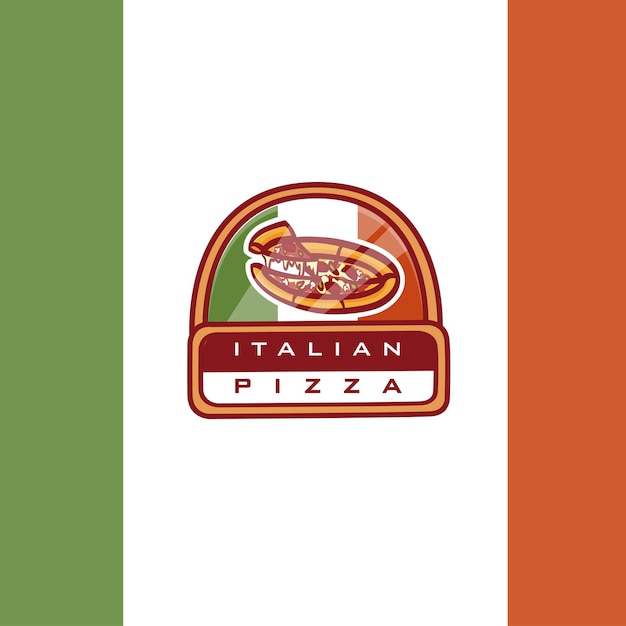 Italian pizza hand drawn logo