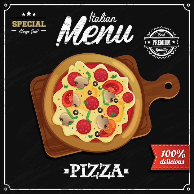 Italian pizza menu design template