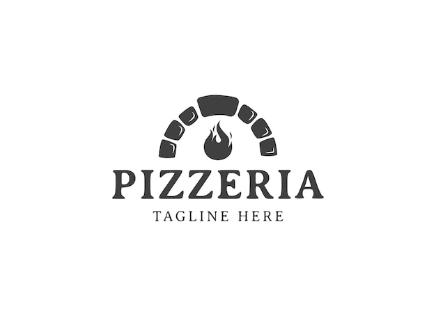 Italian pizza restaurant vintage style design logo. symbols for food and drink and restaurants.