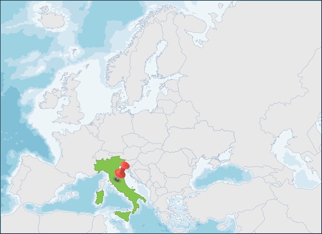 The Italian Republic location on Europe map