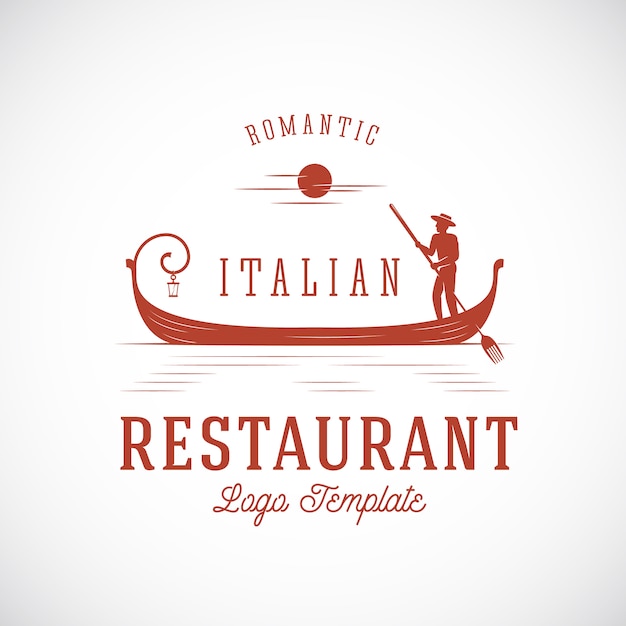 Italian Restaurant Abstract   Concept Logo Template.