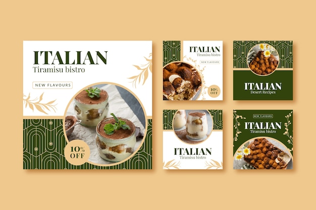 Italian restaurant instagram posts template