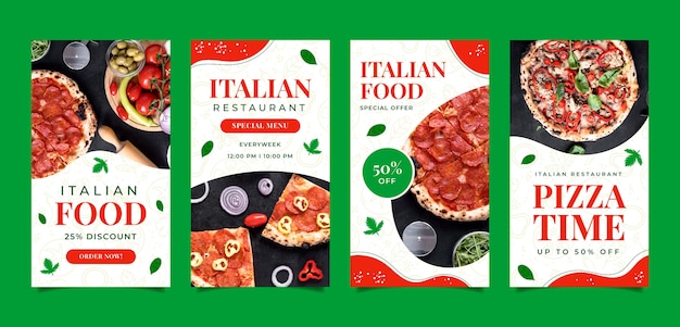 Italian restaurant instagram stories template