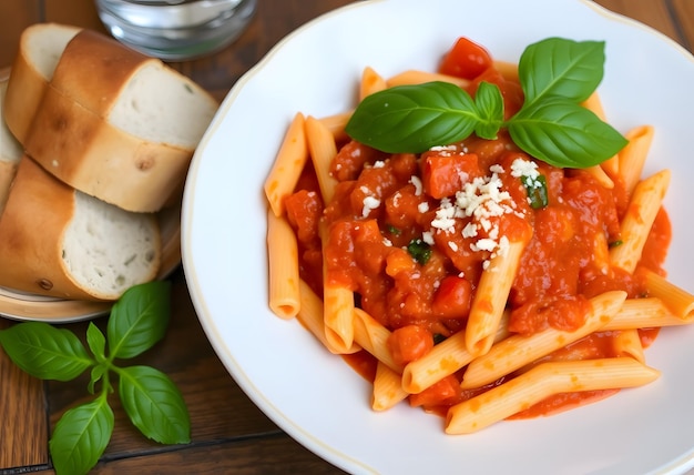 Italian style pasta with tomato sauce