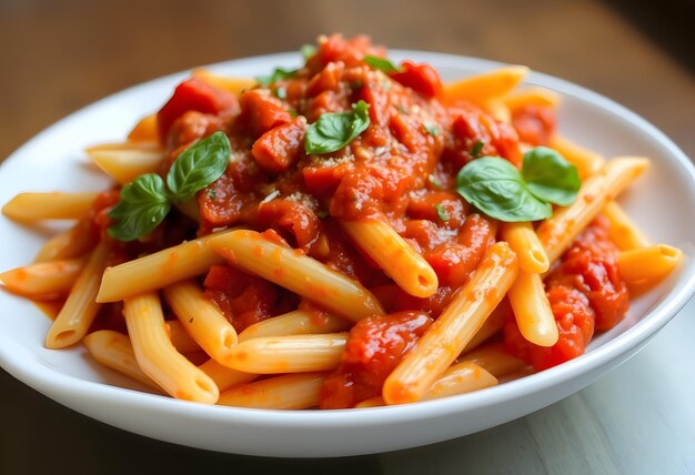 Italian style pasta with tomato sauce