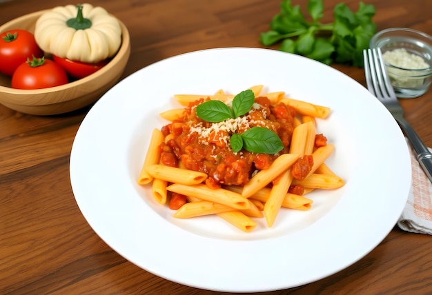 Italian style pasta with tomato sauce