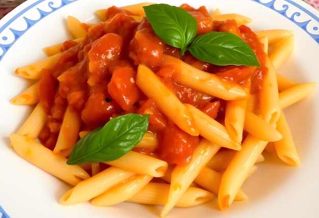 Italian style pasta with tomato sauce