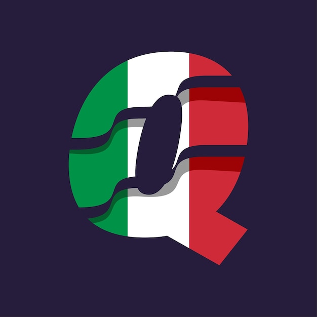 Italy Alphabet Flag Q