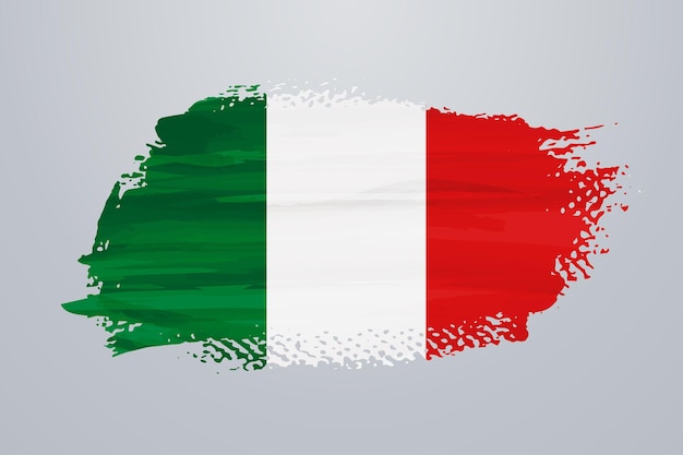 Italy brush paint flag