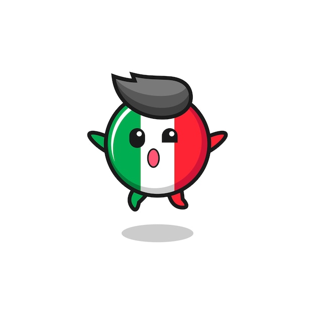 Italy flag character is jumping gesture