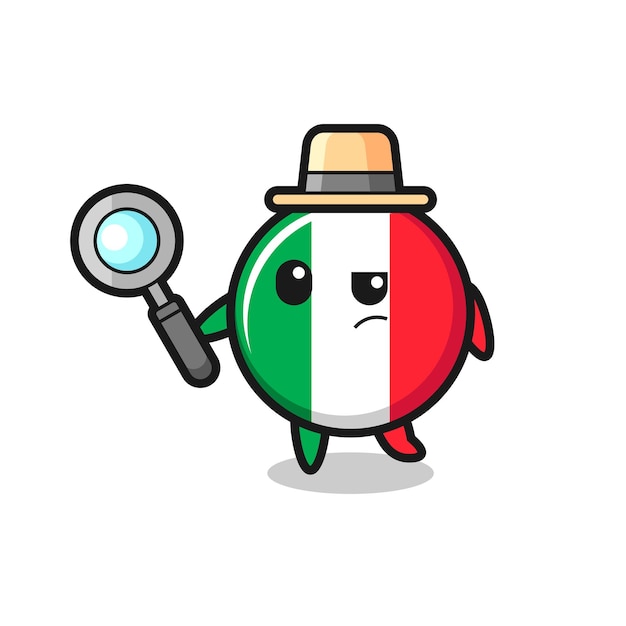 Italy flag detective character is analyzing a case