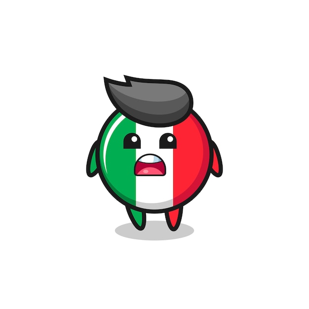 Italy flag illustration with apologizing expression saying I am sorry