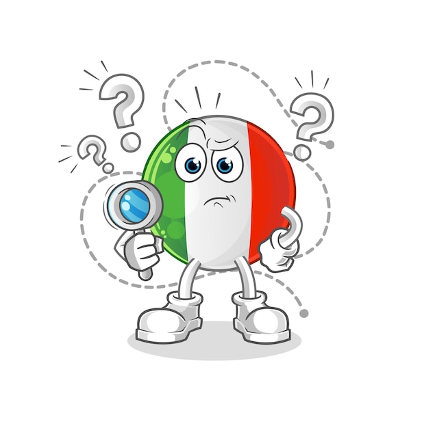 Italy flag searching illustration. character vector