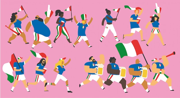 Italy Football Fans character set