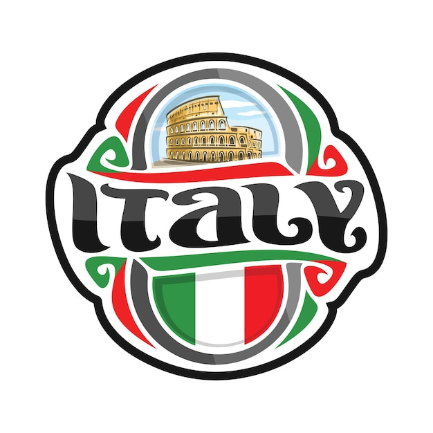 Italy Sticker Flag Logo Badge Travel Souvenir Illustration